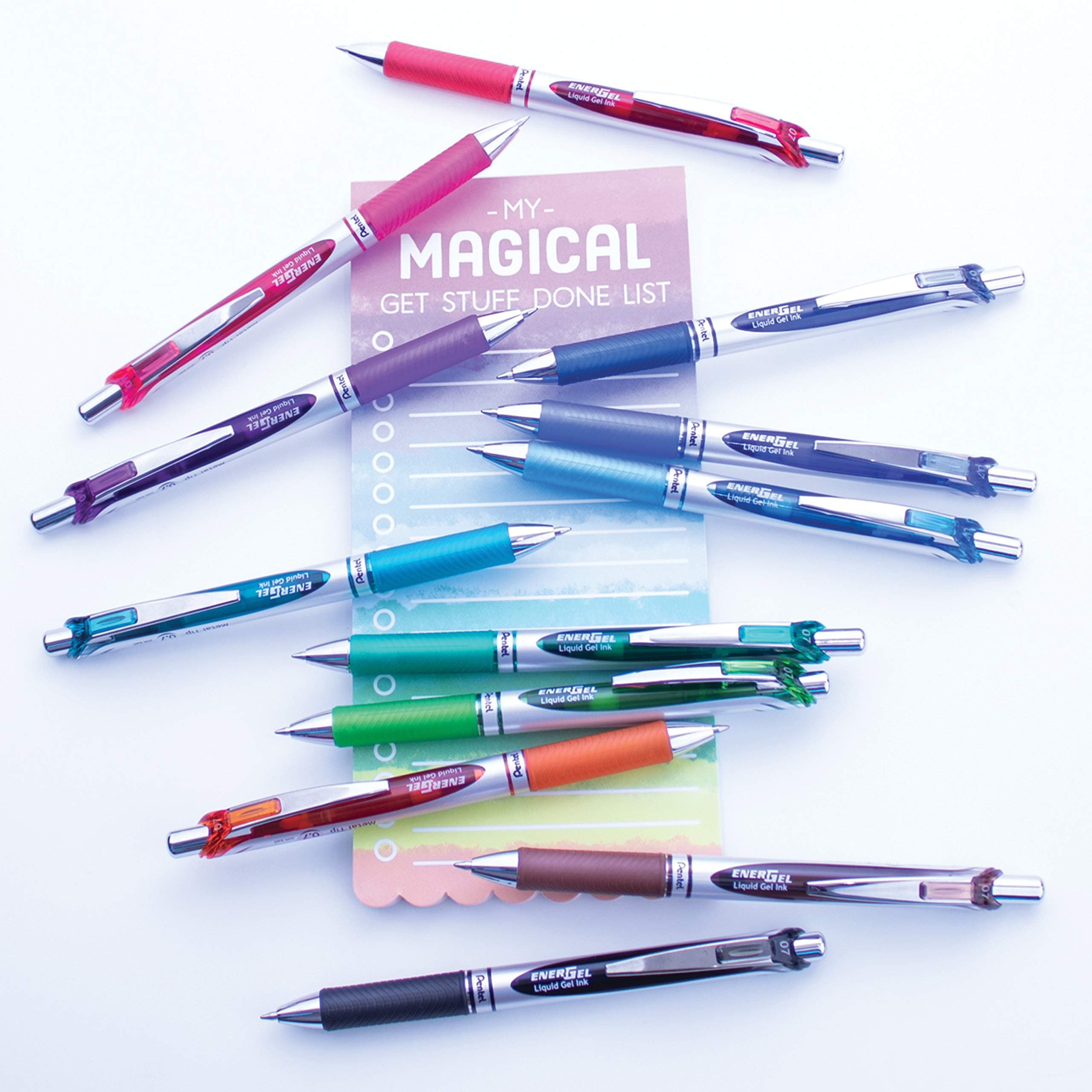 Pentel EnerGel Pearl RTX 0.7mm Black Ink Pen Box of 12 BL77PWP-A - Thumbnail 6