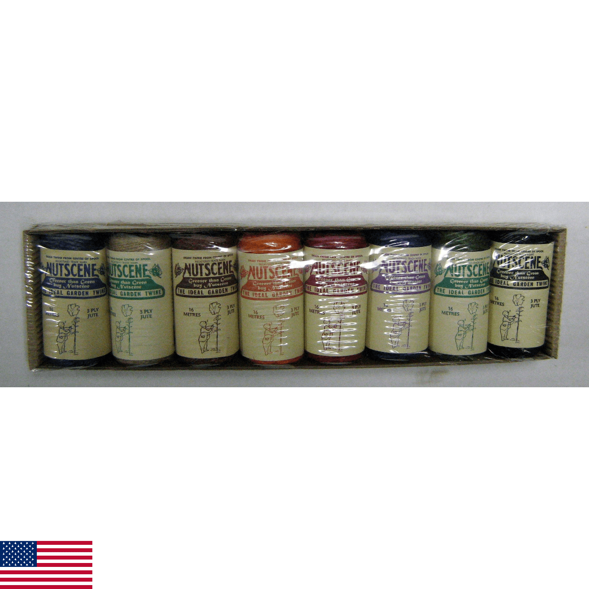 Bosmere K811 Nutscene Mini Spools of Twine, 8 Assorted Colors in Gift Box,Orange - Image 1