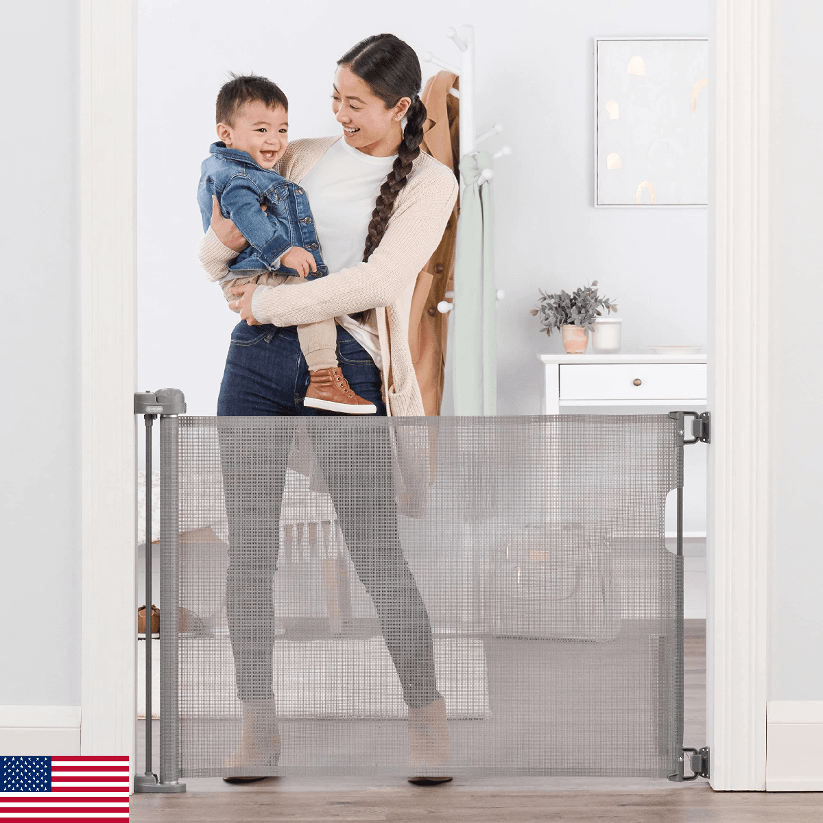 Regalo Safety 50" Extra Wide Retractable Baby Gate, Mesh Safety Gate for Doorway - Image 1