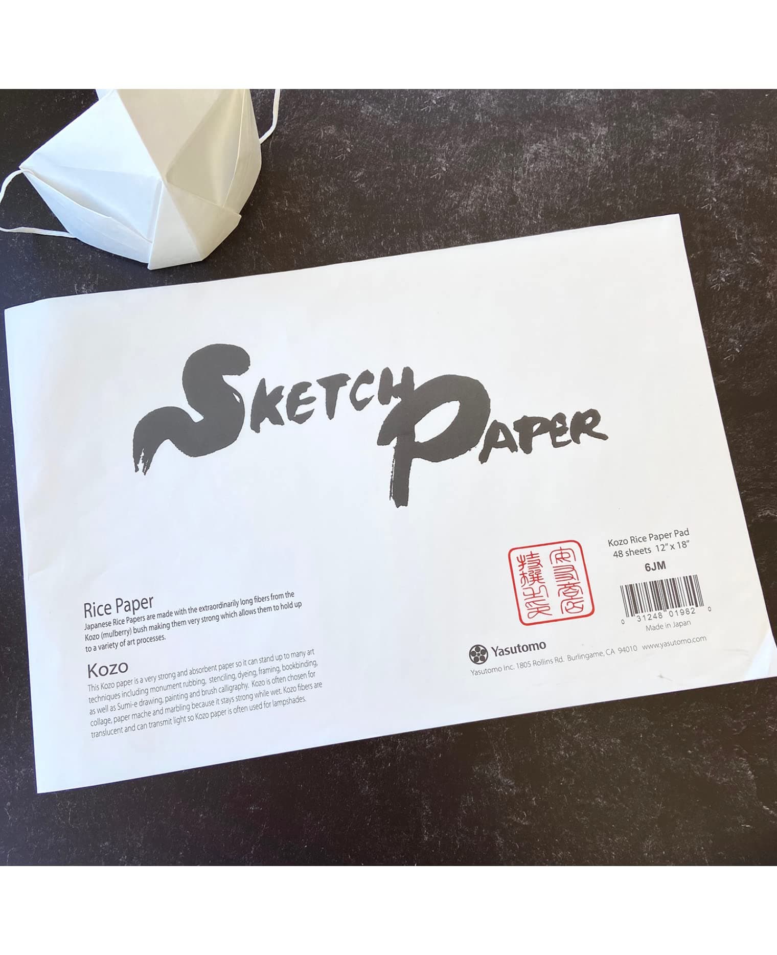 Yasutomo Rice Paper Sketch Pad 12 1/8” x 18 1/8” 50 Sheets - Thumbnail 4