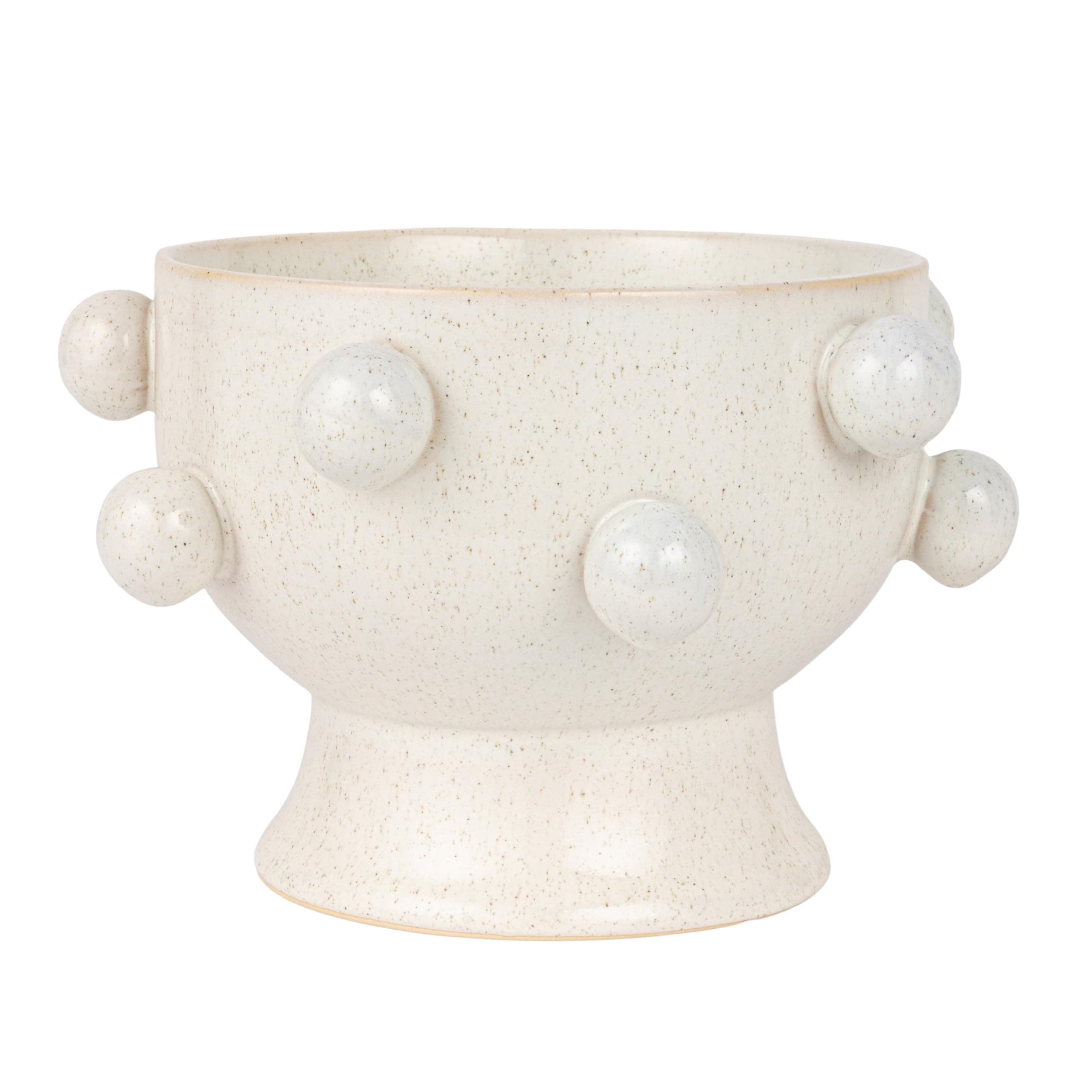 9 Inches Round Stoneware Planter with Orbs and Reactive Glaze, Holds 8 Inches Po - Thumbnail 5