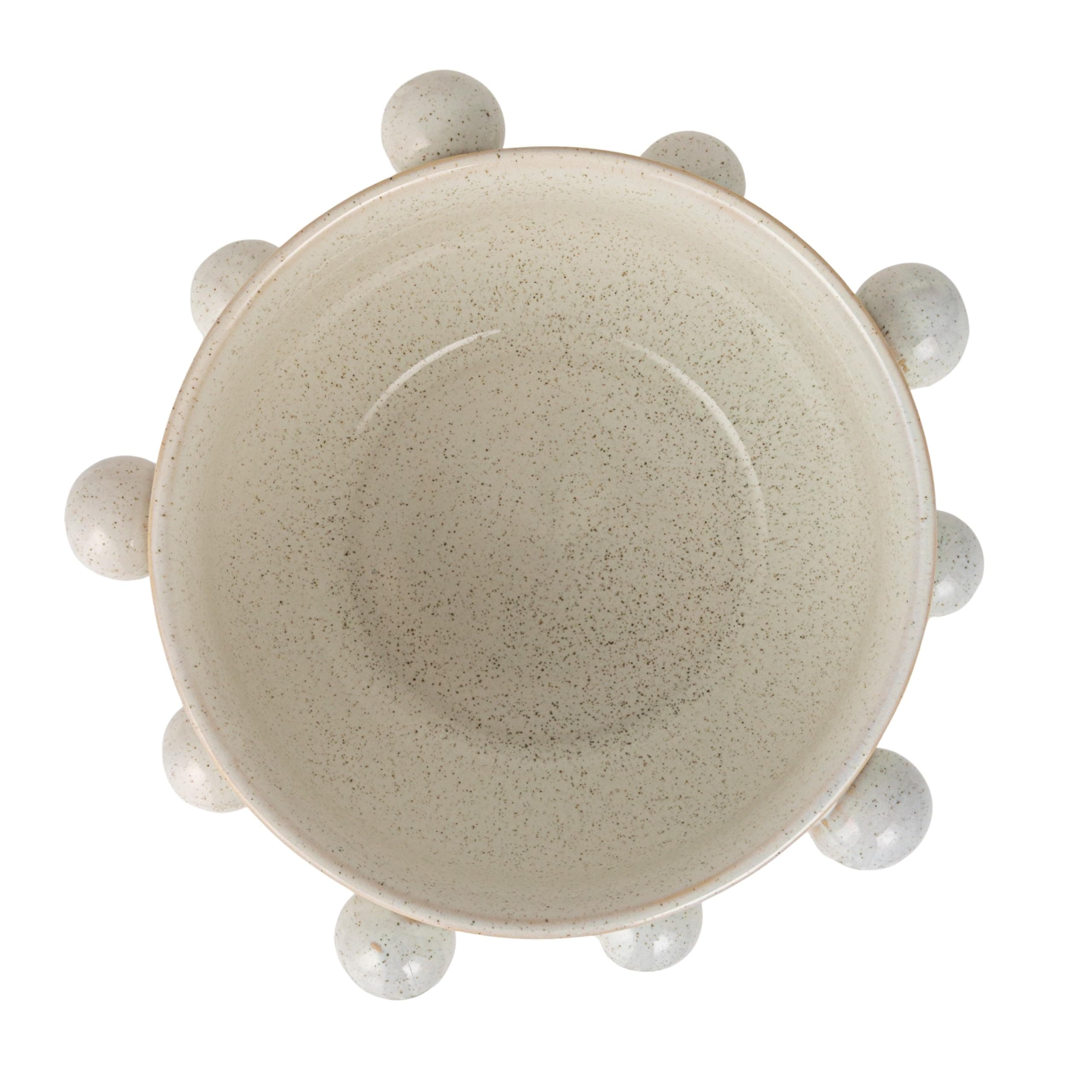 9 Inches Round Stoneware Planter with Orbs and Reactive Glaze, Holds 8 Inches Po - Thumbnail 4