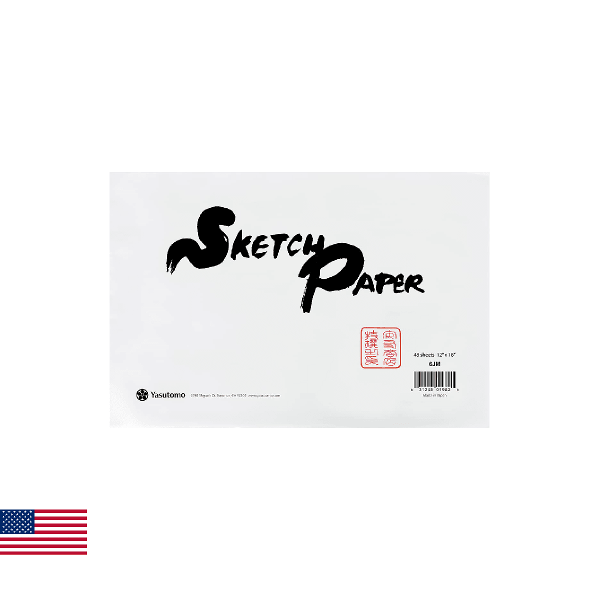 Yasutomo Rice Paper Sketch Pad 12 1/8” x 18 1/8” 50 Sheets - Image 1