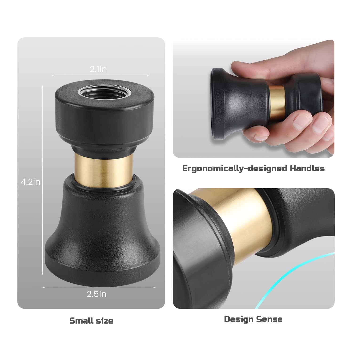 Hose Nozzle, Lichamp Heavy Duty Brass Fireman Style High Power Leak Proof Adjust - Thumbnail 2