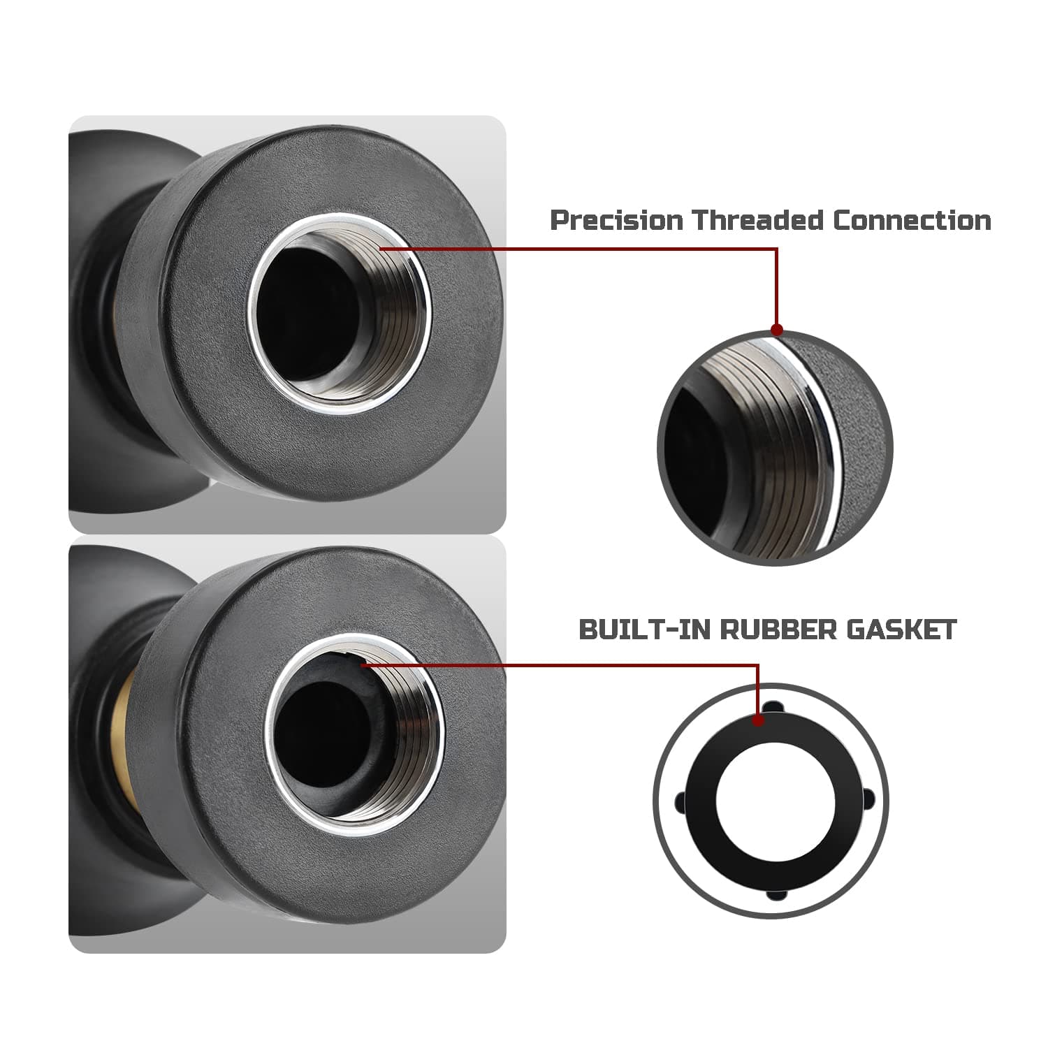 Hose Nozzle, Lichamp Heavy Duty Brass Fireman Style High Power Leak Proof Adjust - Thumbnail 4