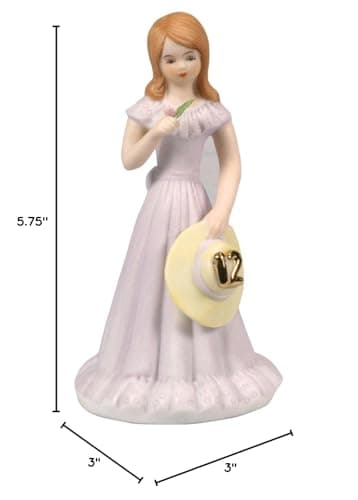 Enesco Growing Up Girls Brunette Age 12 Porcelain Figurine 5.75" - Thumbnail 3