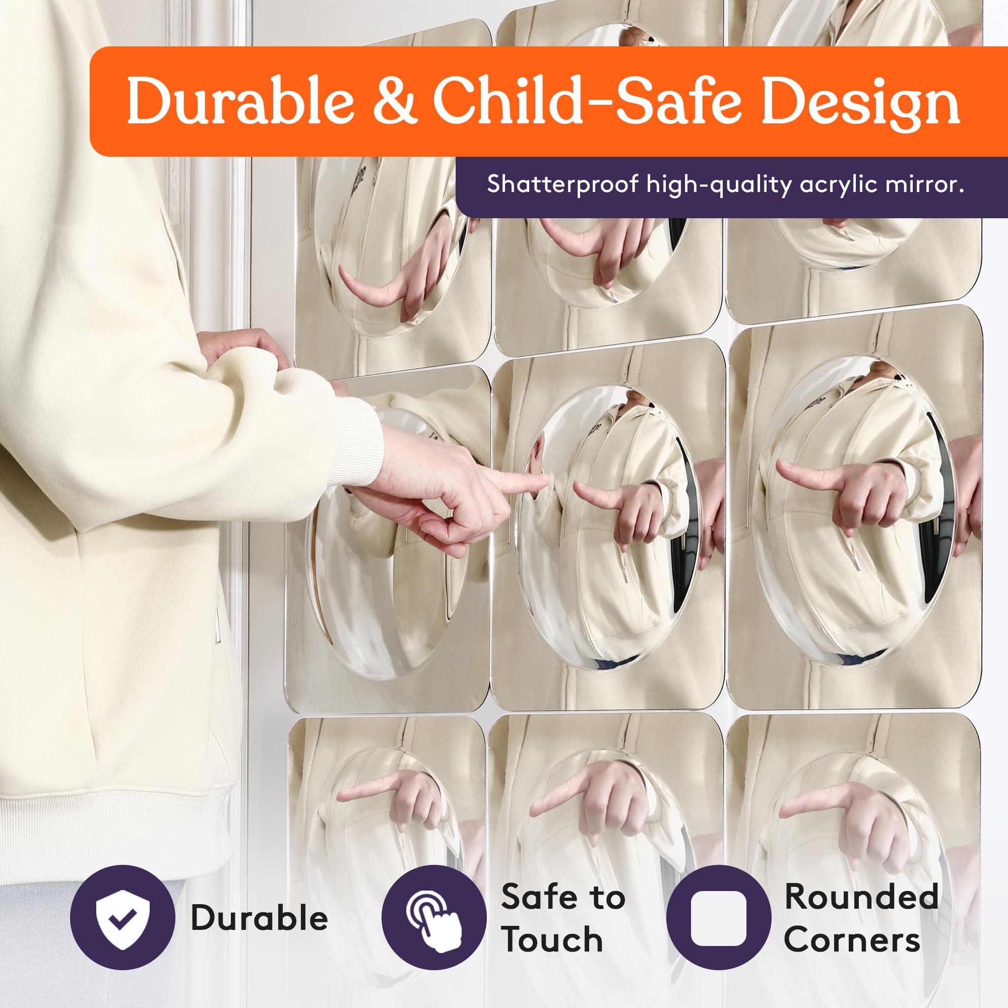 Special Supplies Sensory Bubble Wall Mirror - Interactive Acrylic Mirrors for Wa - Thumbnail 4