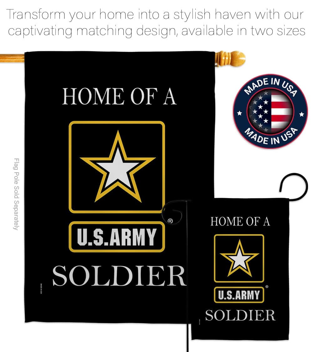 US Army Army Soldier Garden Flag Set Wall Holder Armed Forces Rangers United Sta - Thumbnail 4