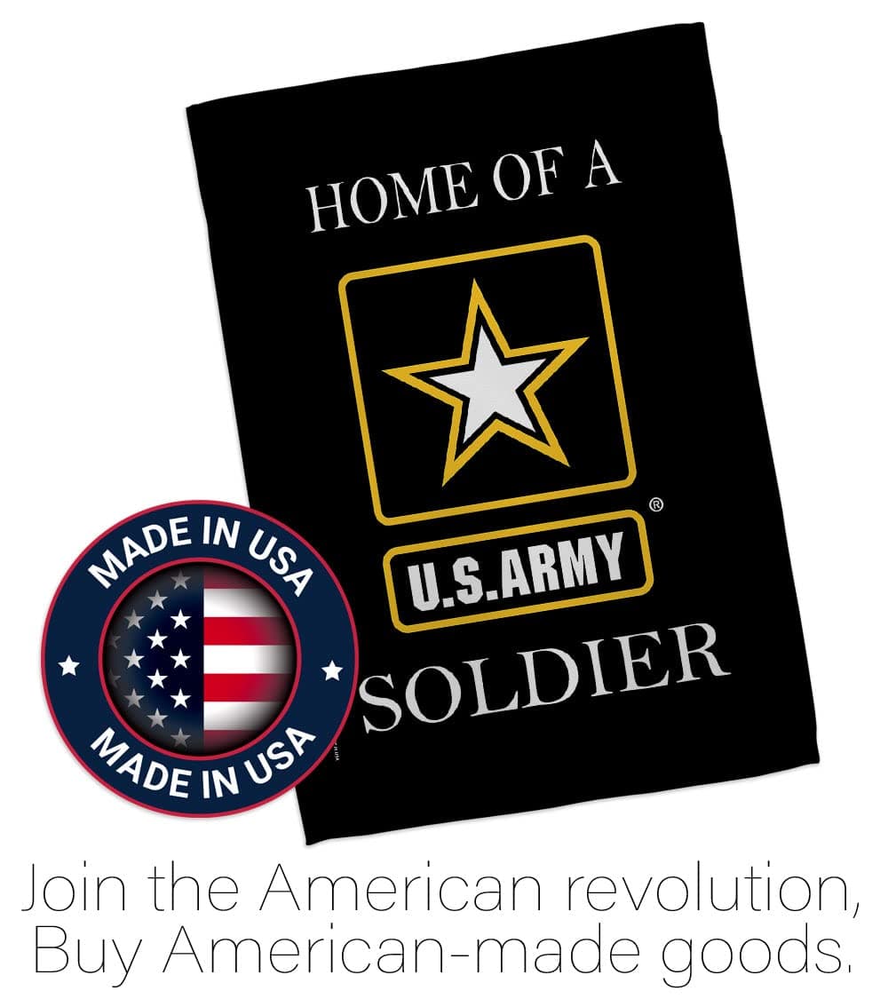 US Army Army Soldier Garden Flag Set Wall Holder Armed Forces Rangers United Sta - Thumbnail 5