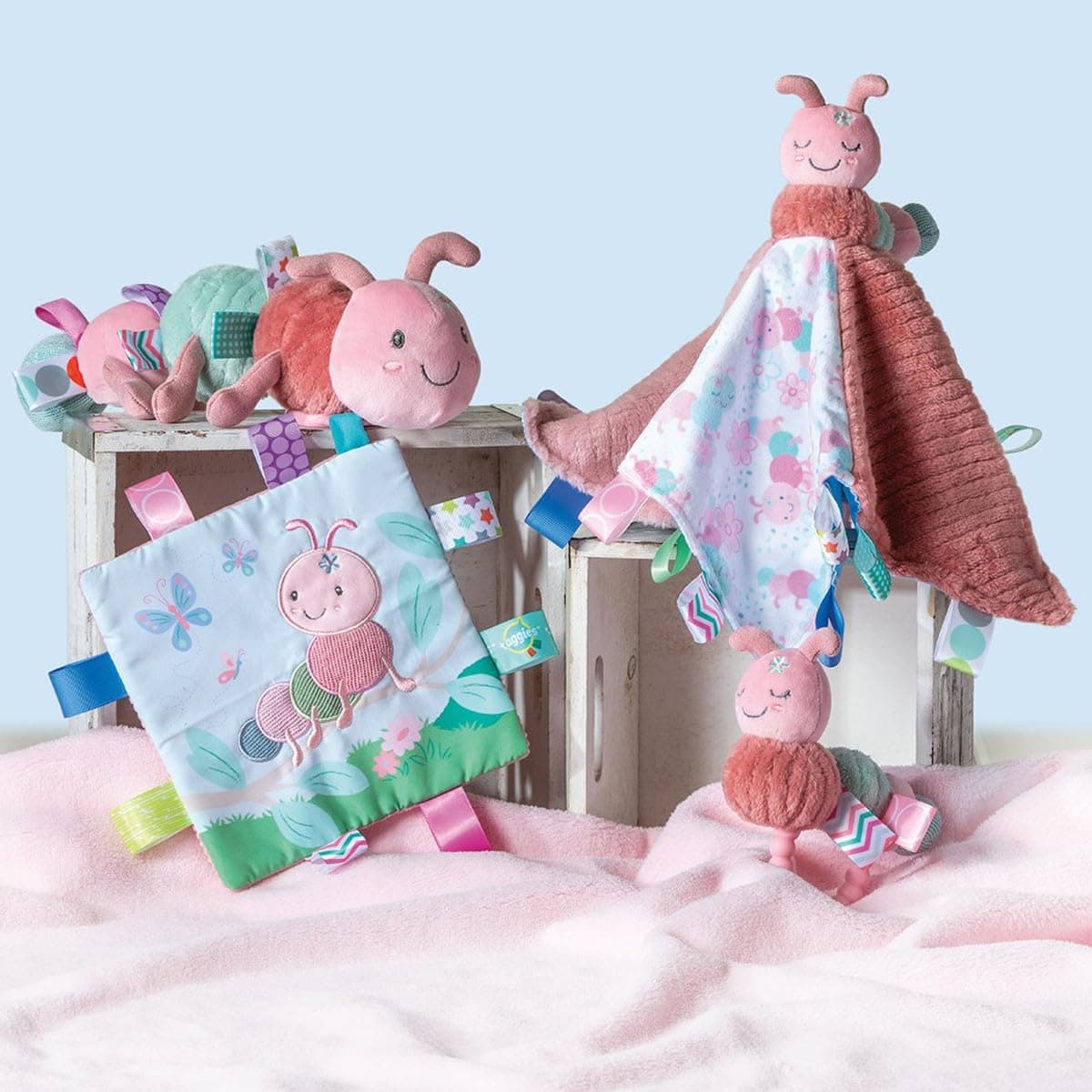 Taggies Stuffed Animal Lovey Security Blanket with Sensory Tags, 13 x 13-Inches, - Thumbnail 5