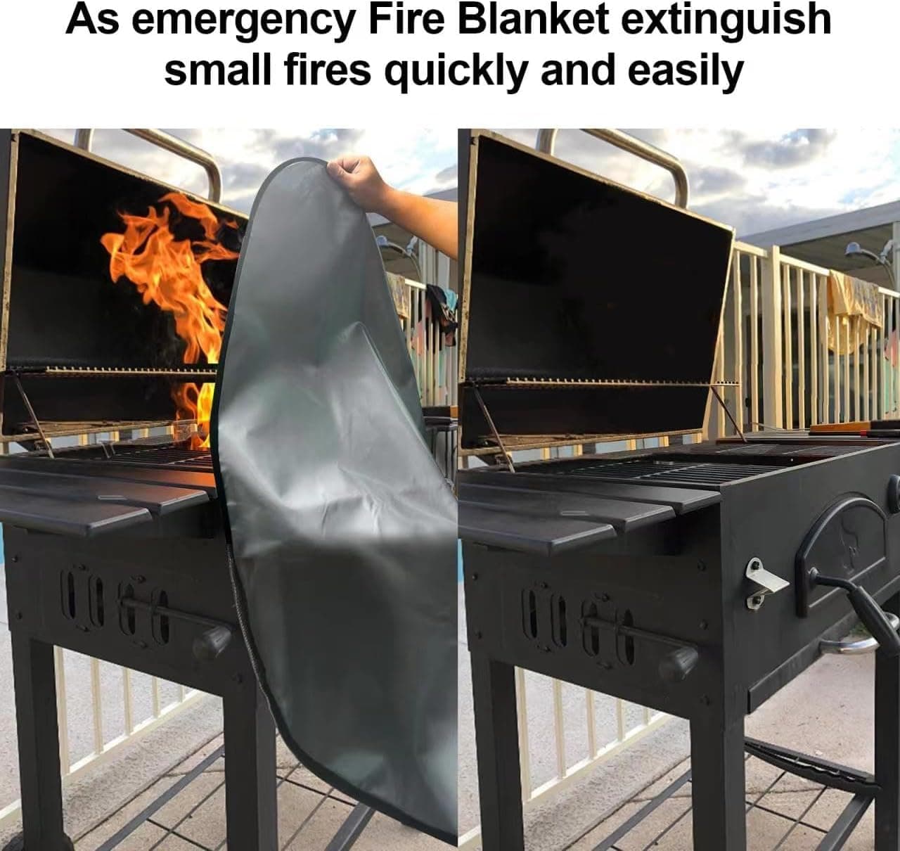 UBeesize 38" Grill Mat for Outdoor Grill, 3in1 Under Grill Mat, Fire Pit Mat & F - Thumbnail 6