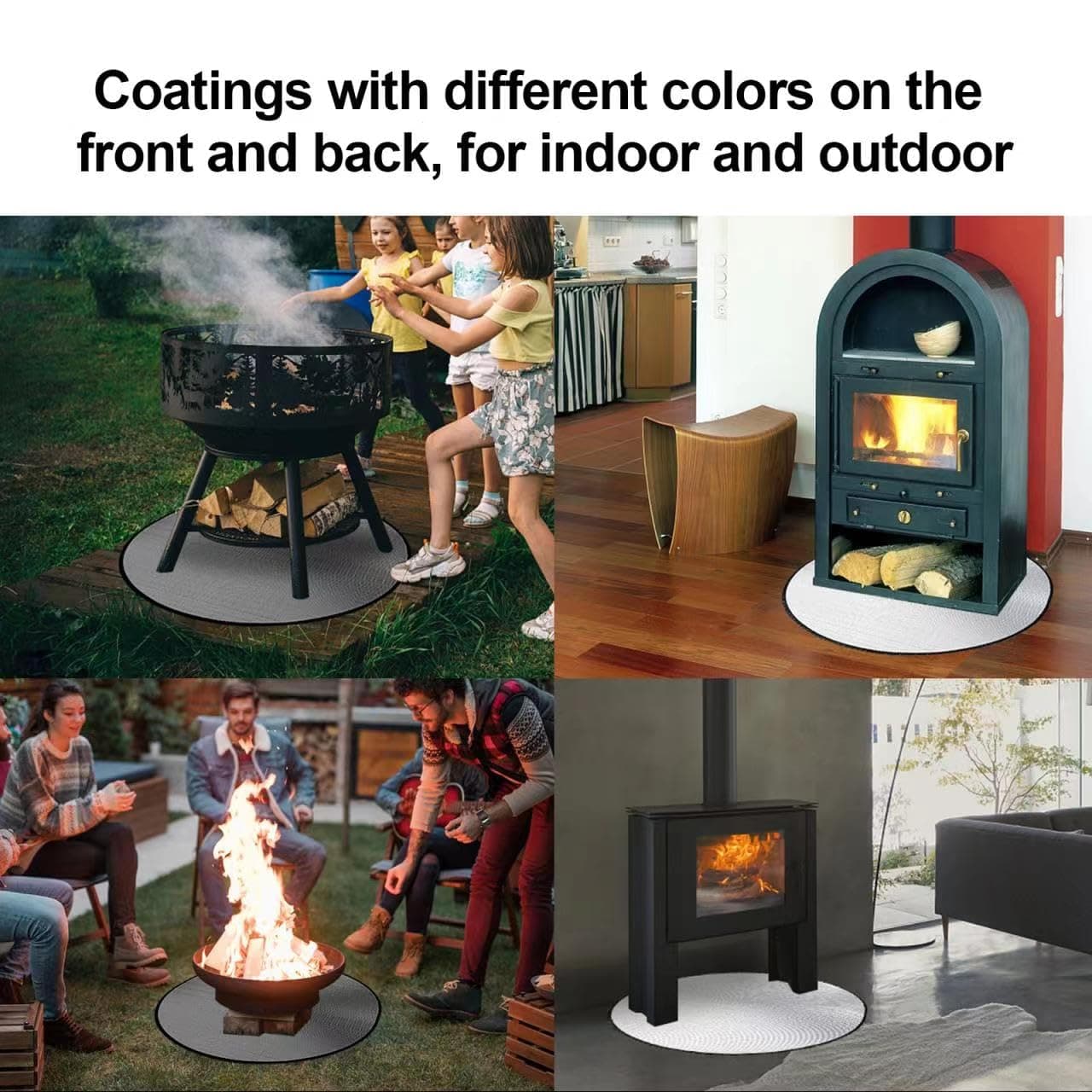 UBeesize 38" Grill Mat for Outdoor Grill, 3in1 Under Grill Mat, Fire Pit Mat & F - Thumbnail 5