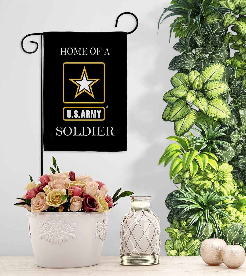 US Army Army Soldier Garden Flag Set Wall Holder Armed Forces Rangers United Sta - Thumbnail 9