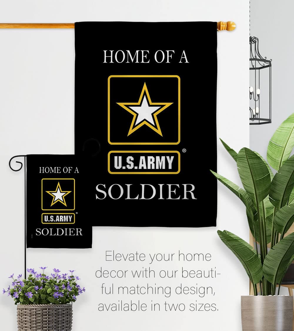 US Army Army Soldier Garden Flag Set Wall Holder Armed Forces Rangers United Sta - Thumbnail 8
