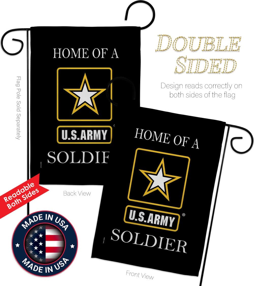 US Army Army Soldier Garden Flag Set Wall Holder Armed Forces Rangers United Sta - Thumbnail 3