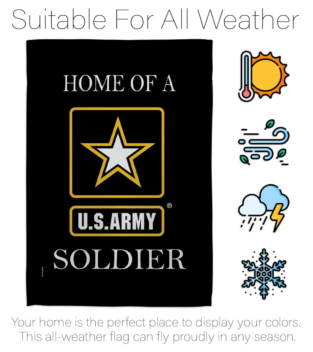 US Army Army Soldier Garden Flag Set Wall Holder Armed Forces Rangers United Sta - Thumbnail 6
