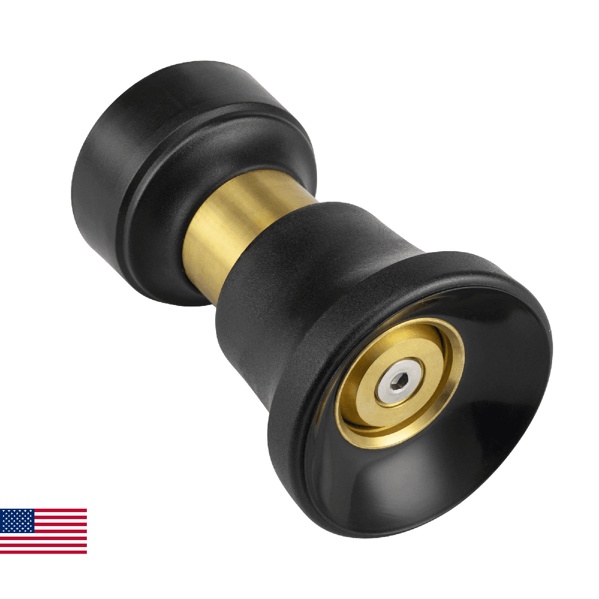 Hose Nozzle, Lichamp Heavy Duty Brass Fireman Style High Power Leak Proof Adjust - Image 1