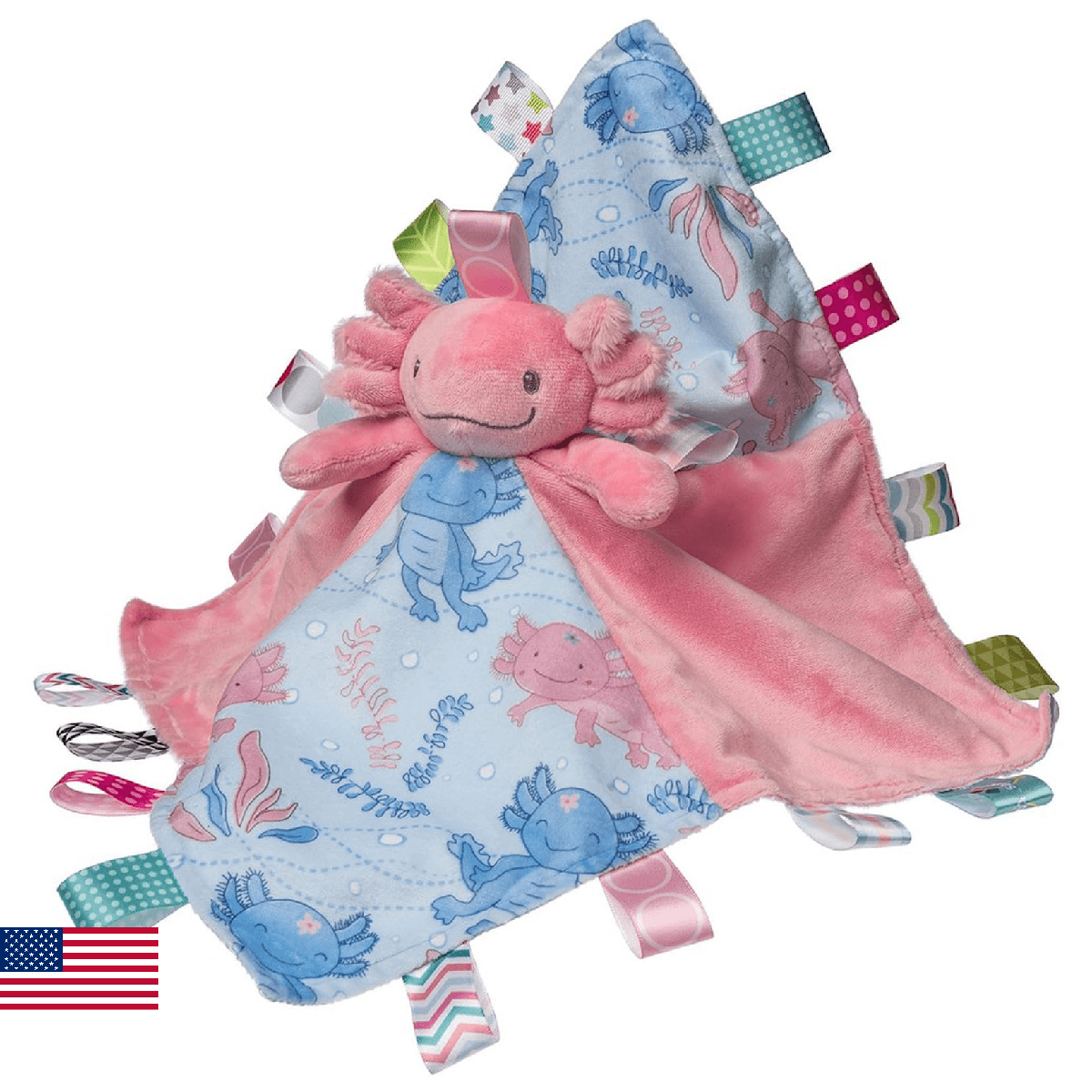 Taggies Stuffed Animal Lovey Security Blanket with Sensory Tags, 13 x 13-Inches, - Image 1