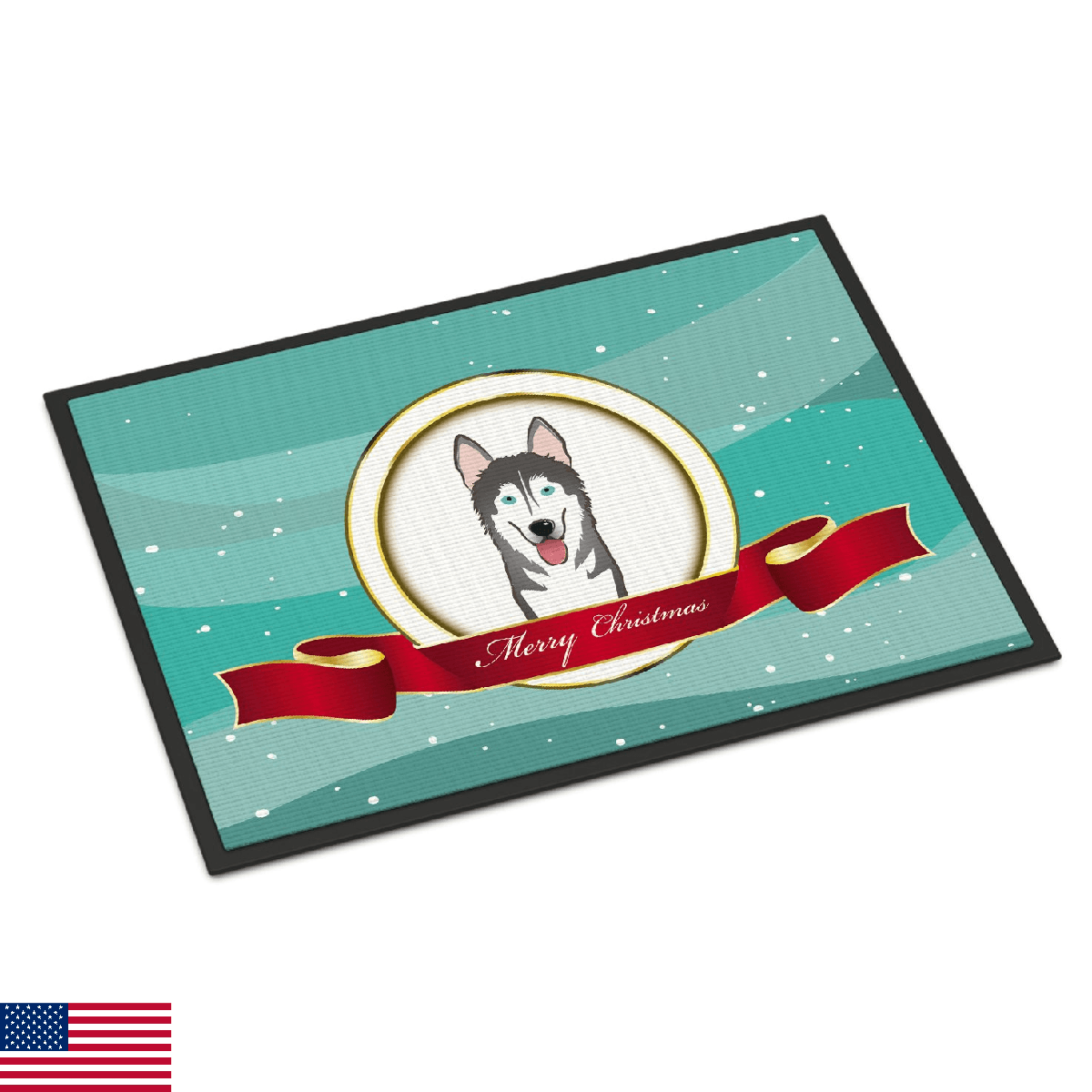 Caroline's Treasures BB1528MAT Alaskan Malamute Merry Christmas Doormat 18x27 Fr - Image 1