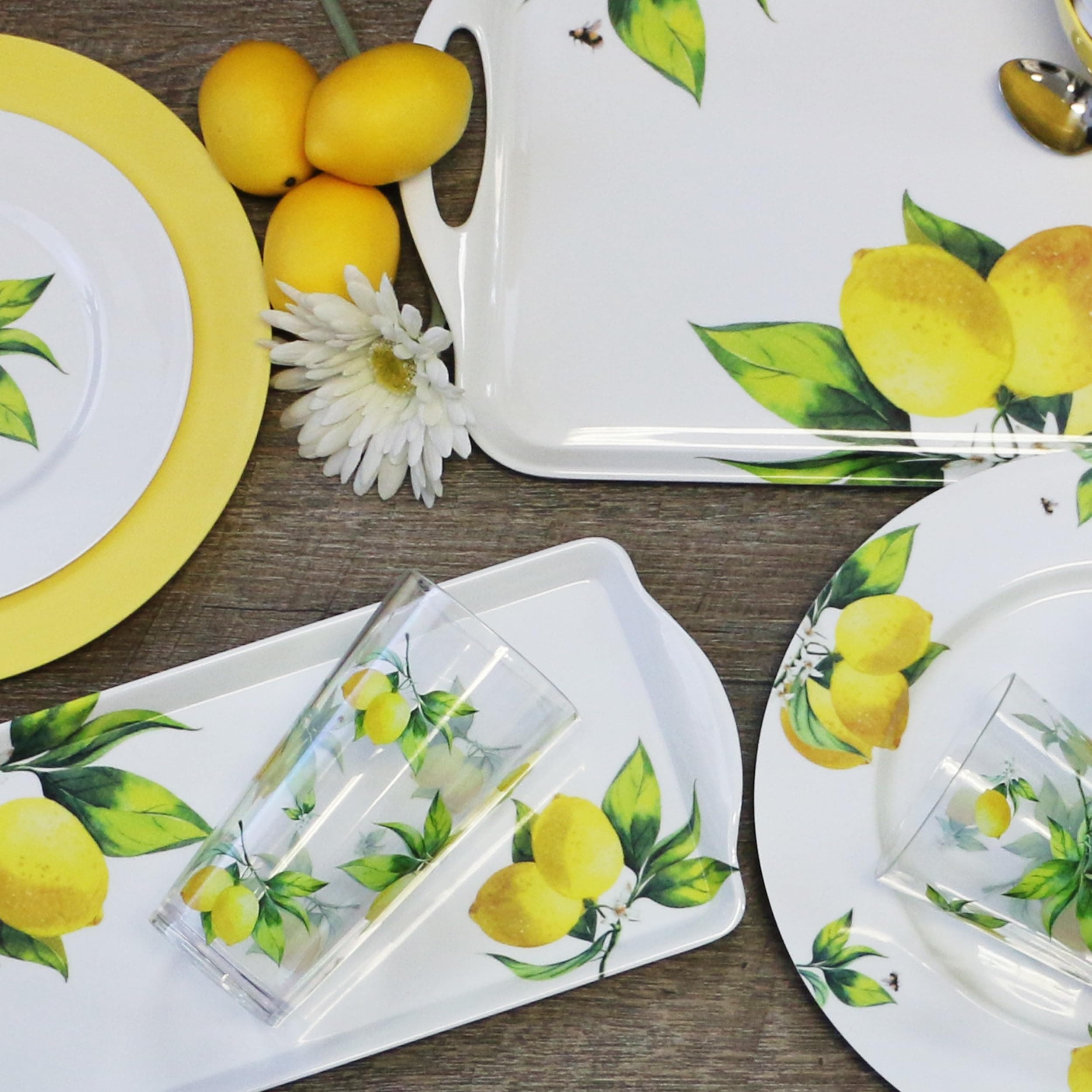 Reston Lloyd Calypso Basics Fresh Lemons 19 oz Acrylic Drinkware Set of 6 – BPA- - Thumbnail 6