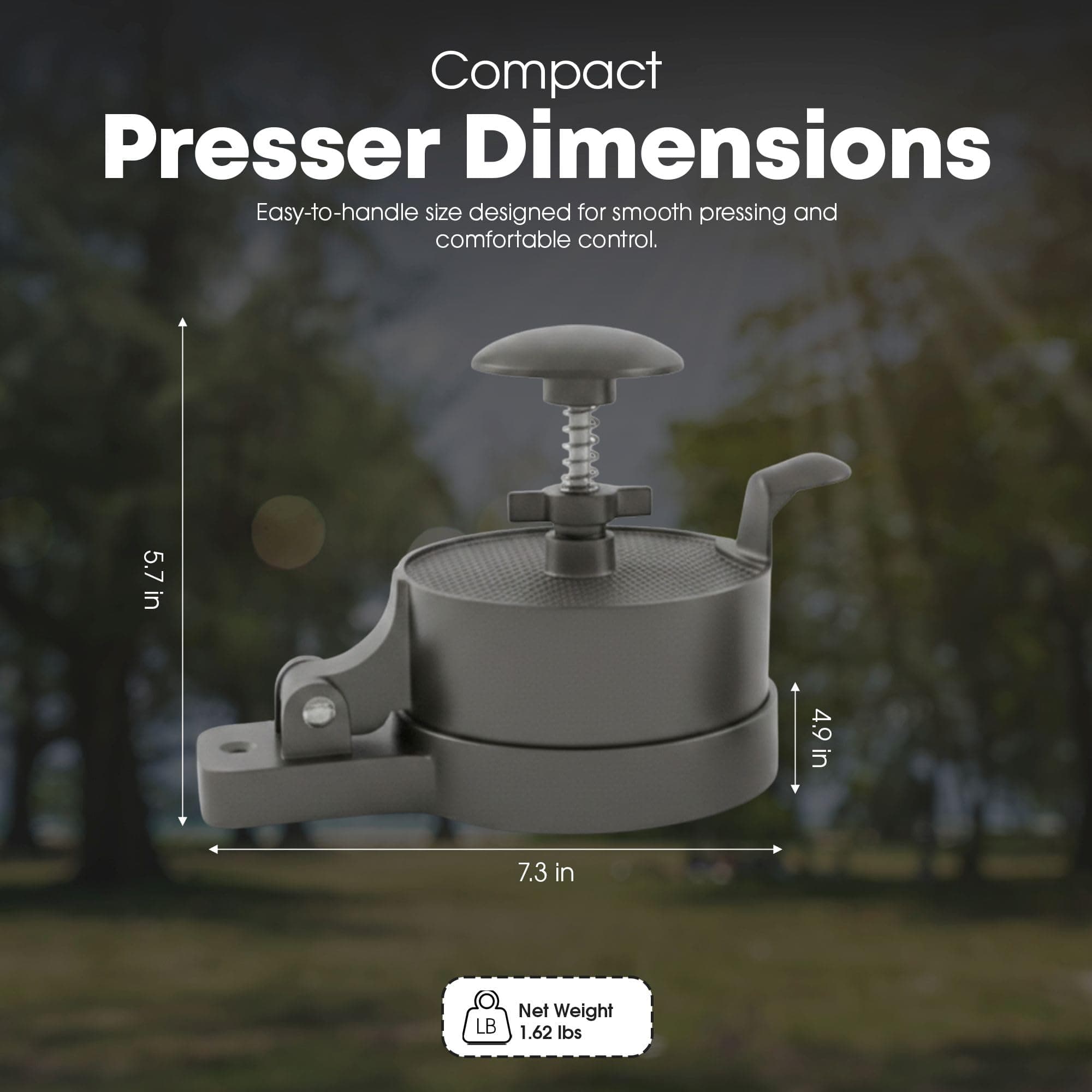 GasOne Hamburger Meat Burger Press – 4.9 x 7.3 x 5.7 in Cast Aluminum Burger Sma - Thumbnail 3