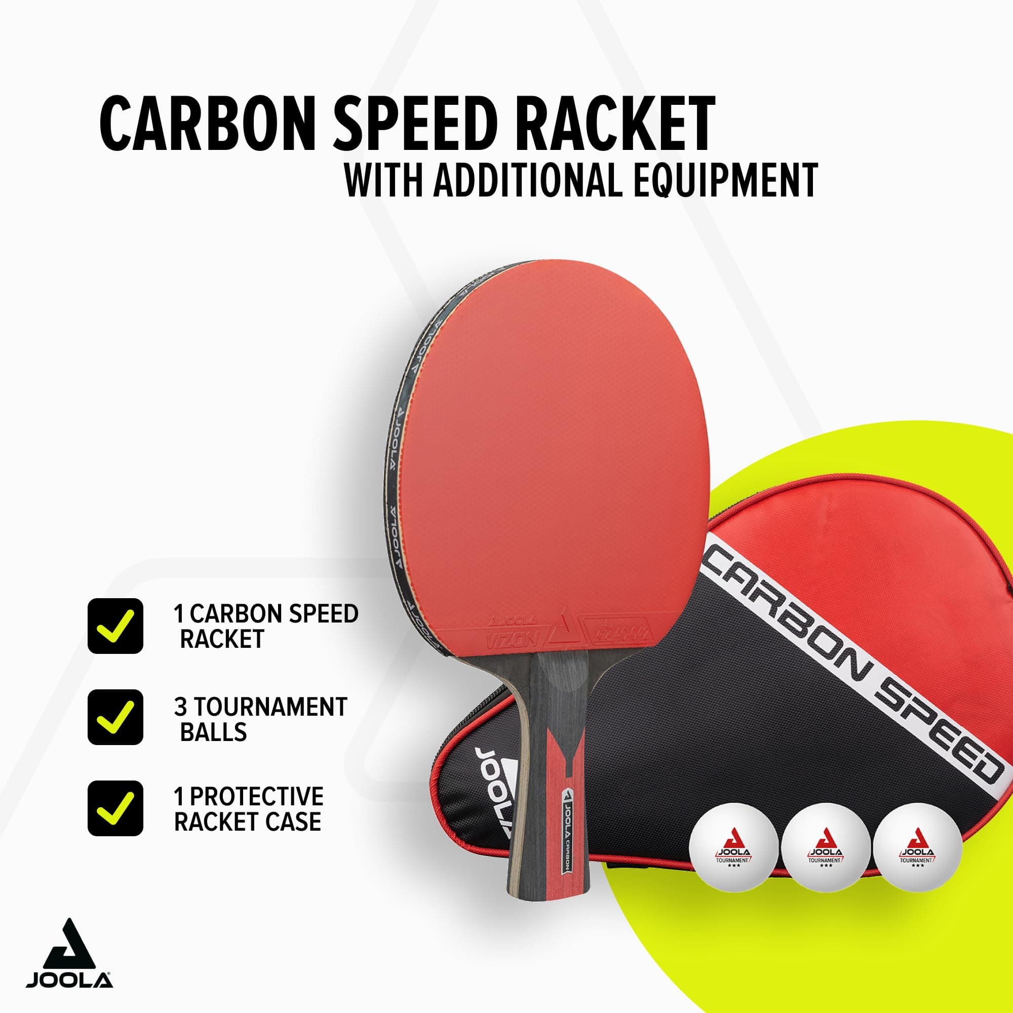 JOOLA Carbon Speed Ping Pong Paddle with Paddle Cover - Ergonomic Grip - ITTF Ap - Thumbnail 2
