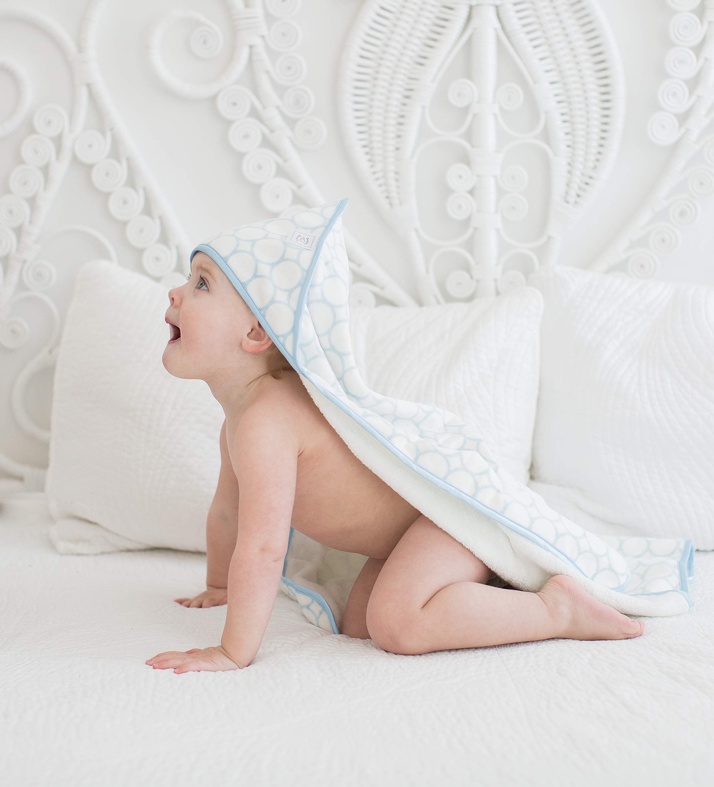 SwaddleDesigns Organic Cotton Terry Velour Hooded Towel for Baby/Toddler, Absorb - Thumbnail 4