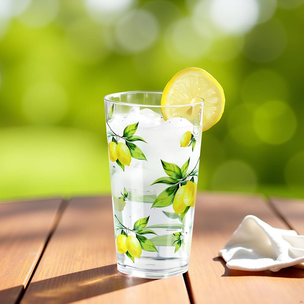 Reston Lloyd Calypso Basics Fresh Lemons 19 oz Acrylic Drinkware Set of 6 – BPA- - Thumbnail 8