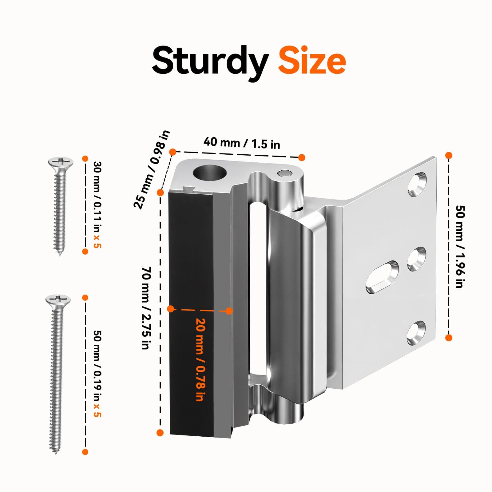 Tonitrui Home Security Door Reinforcement Lock for Front/Inward Swing Doors - Up - Thumbnail 6