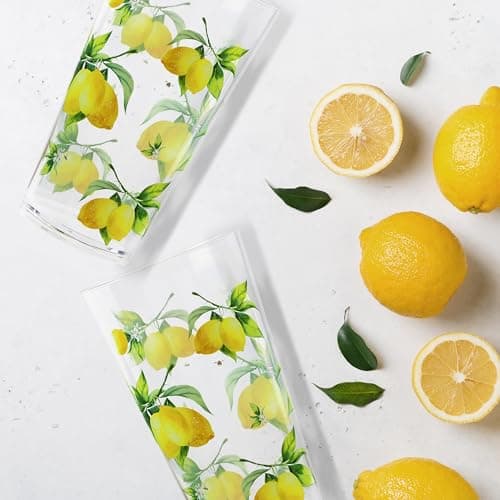 Reston Lloyd Calypso Basics Fresh Lemons 19 oz Acrylic Drinkware Set of 6 – BPA- - Thumbnail 4