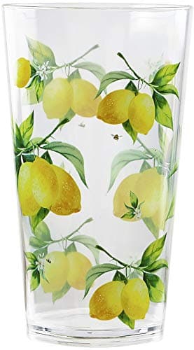 Reston Lloyd Calypso Basics Fresh Lemons 19 oz Acrylic Drinkware Set of 6 – BPA- - Thumbnail 3