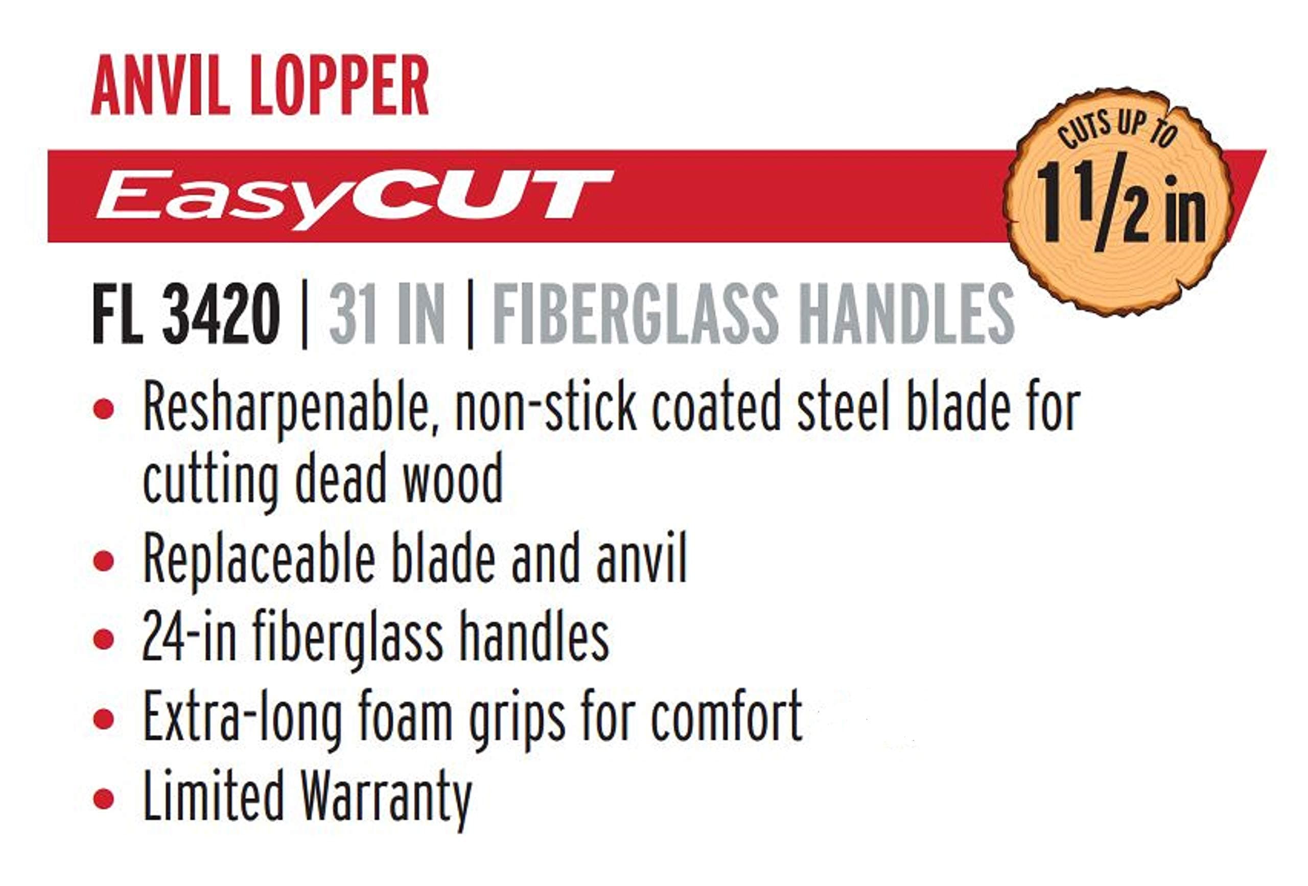 Corona Tools Compound Action Anvil Lopper – 32-Inch Heavy-Duty Branch Cutter for - Thumbnail 7