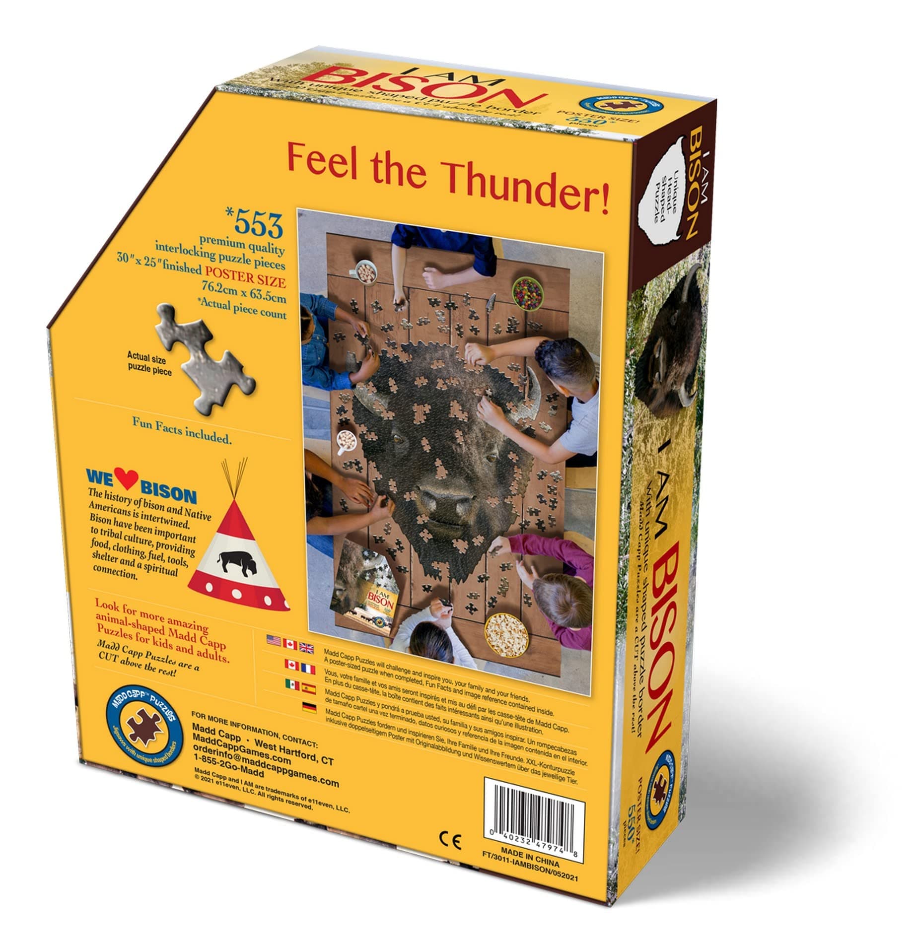 Madd Capp Puzzles - I AM Bison - 550 pieces - Animal Shaped Jigsaw Puzzle - Thumbnail 4