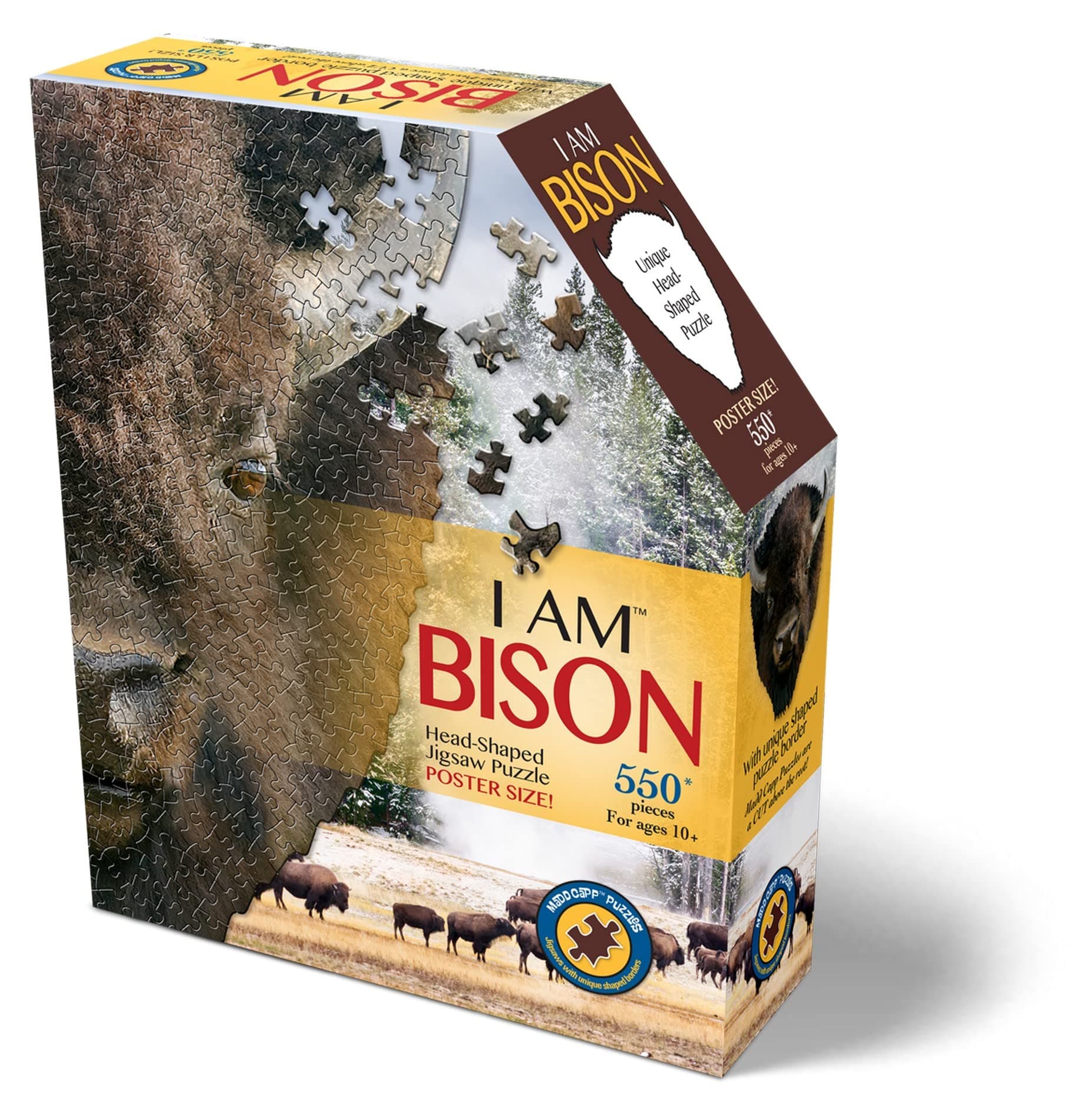Madd Capp Puzzles - I AM Bison - 550 pieces - Animal Shaped Jigsaw Puzzle - Thumbnail 2