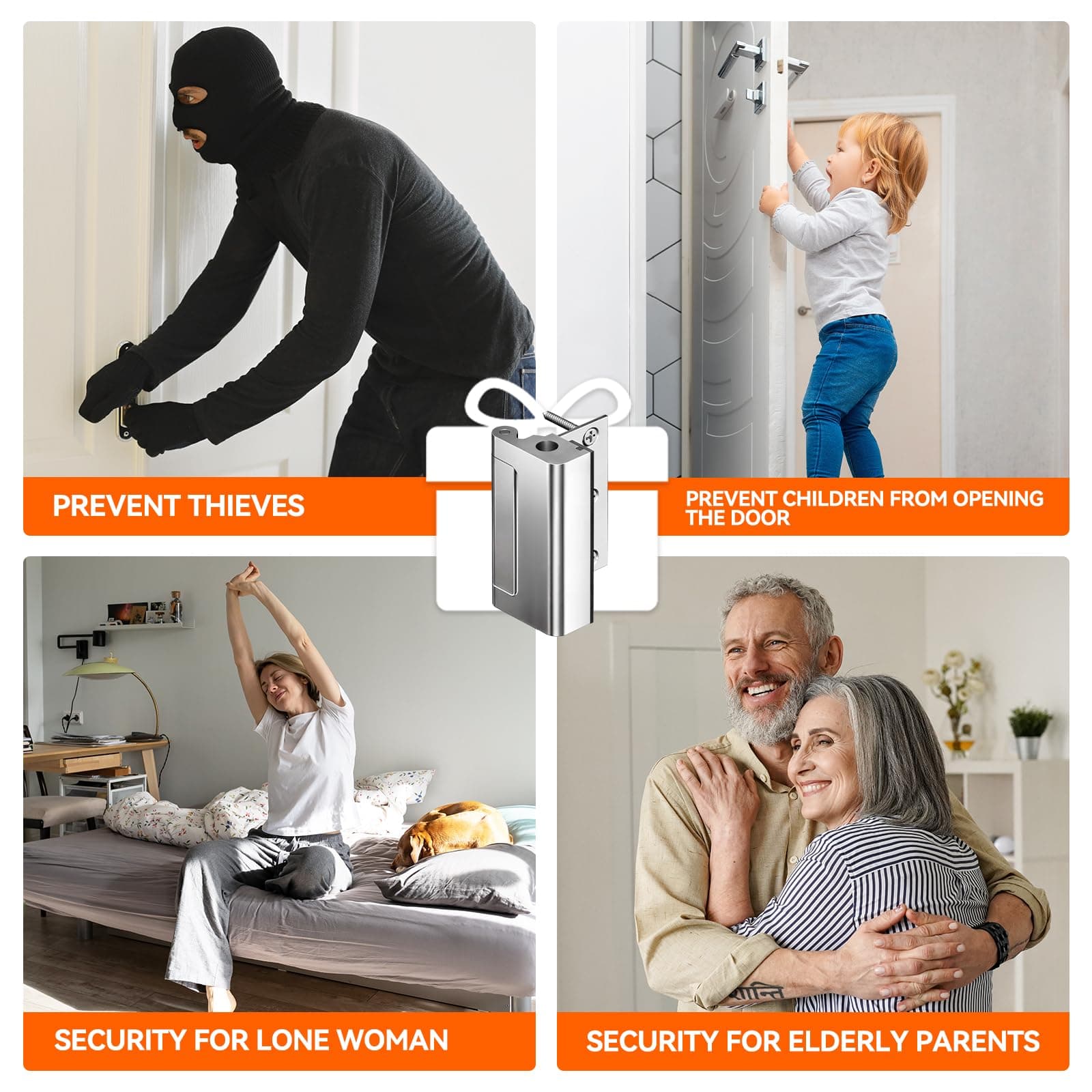 Tonitrui Home Security Door Reinforcement Lock for Front/Inward Swing Doors - Up - Thumbnail 7