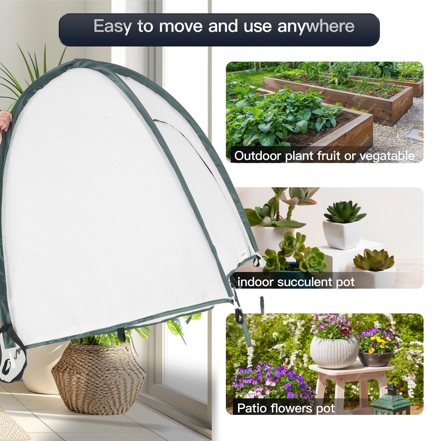 2pcs Small Garden Plant Covers Freeze Protection Snow Storm Frost Pests Non-Wove - Thumbnail 9