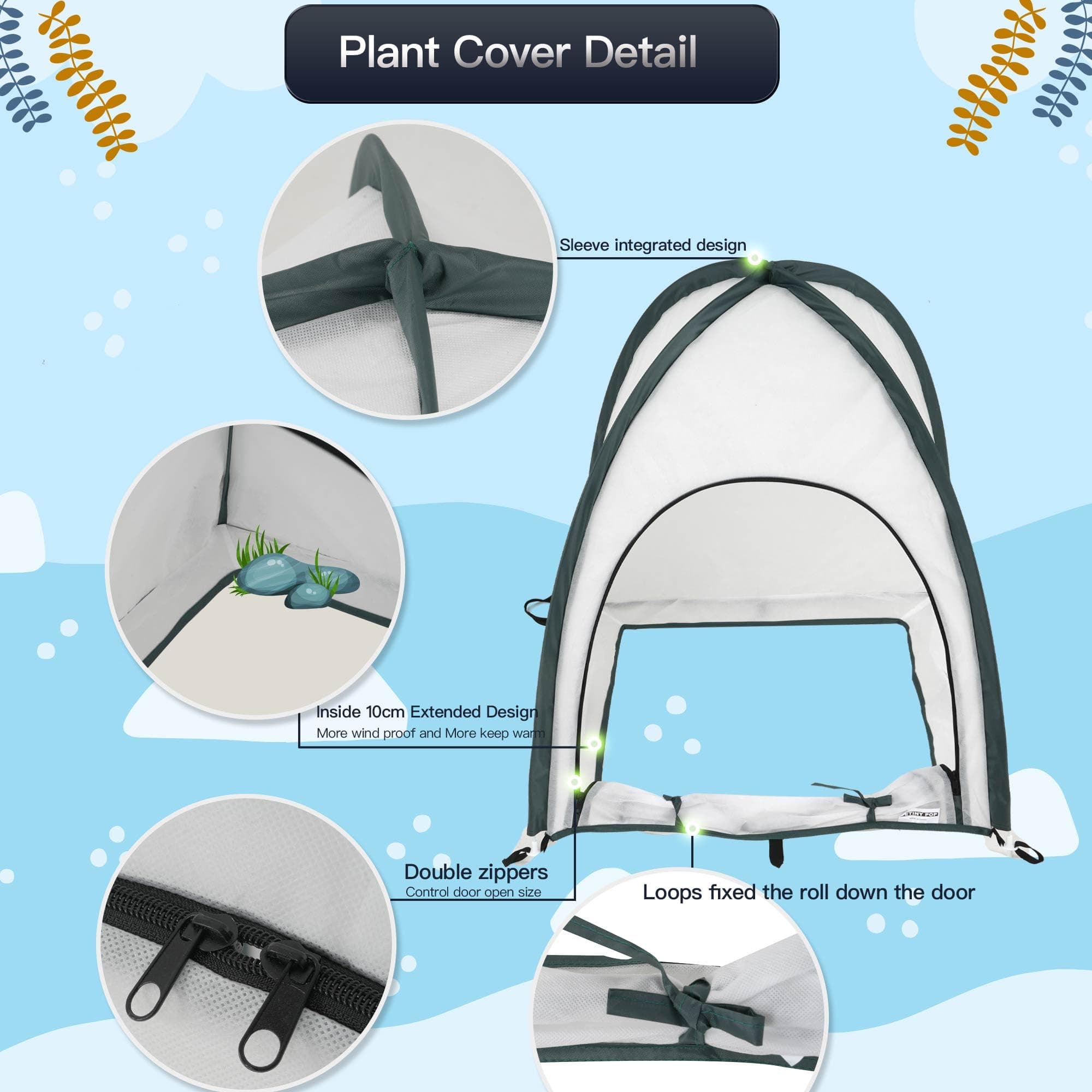 2pcs Small Garden Plant Covers Freeze Protection Snow Storm Frost Pests Non-Wove - Thumbnail 5