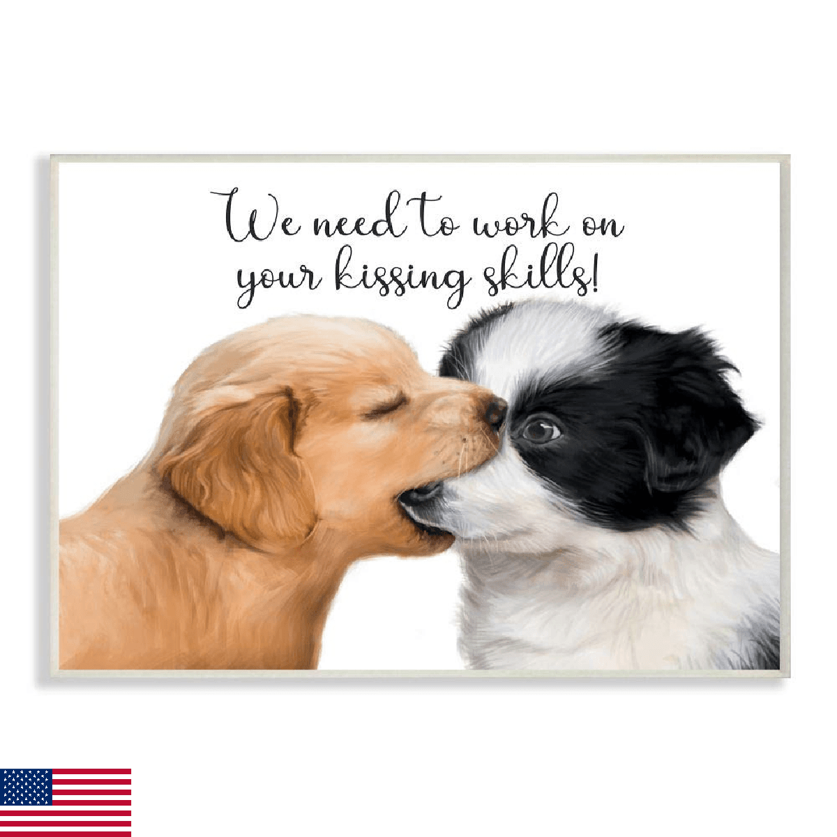 Stupell Industries Puppy Kiss Skills Phrase Young Love Quote, Designed by Ziwei - Image 1