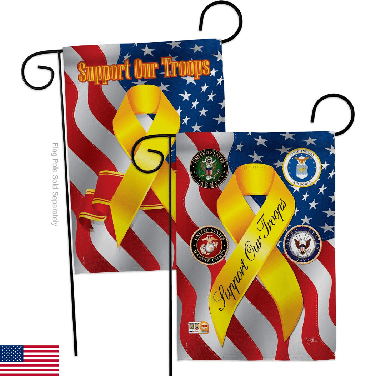 Breeze Decor GP108060-BOAF Support Our Troops Freedom Americana Military Impress - Image 1