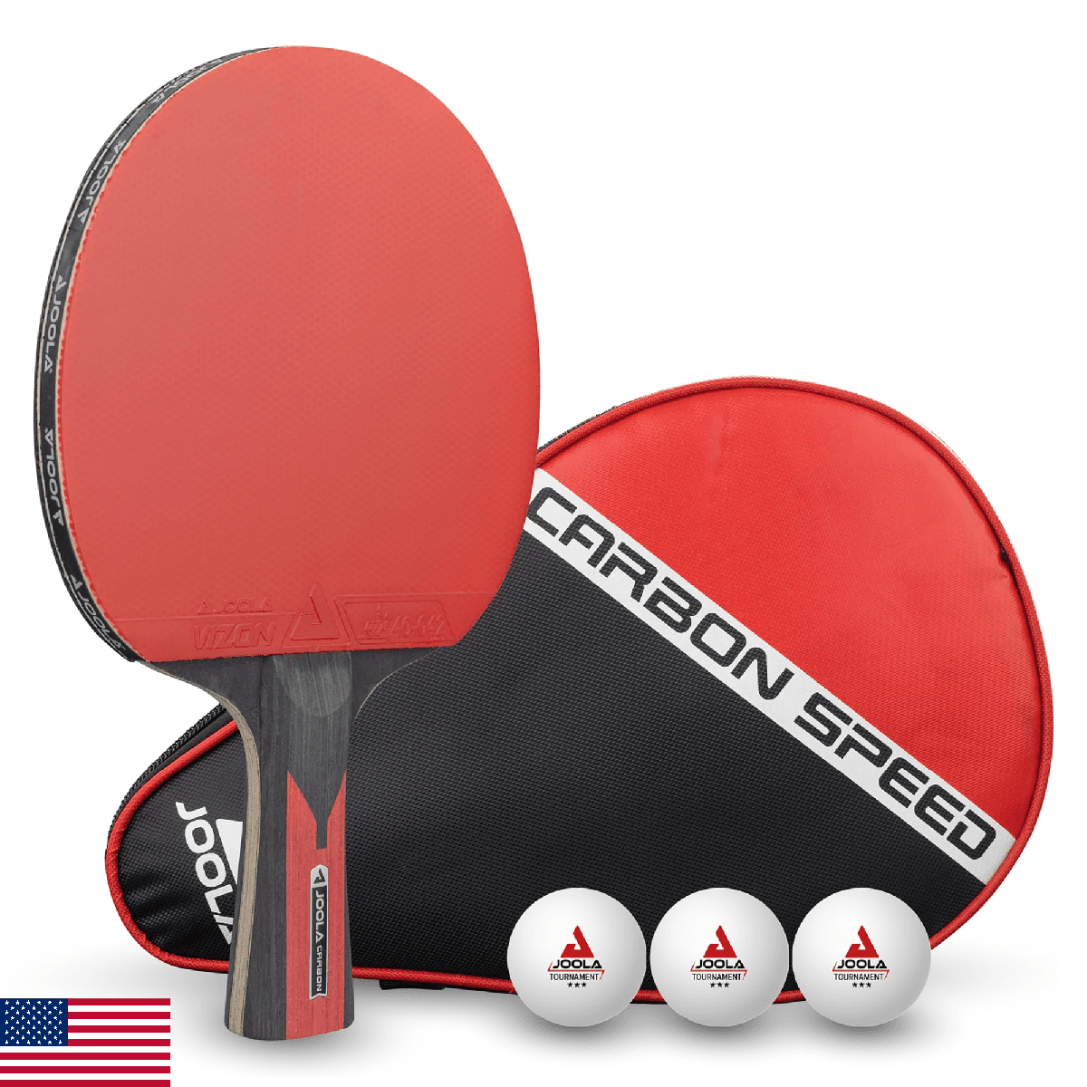 JOOLA Carbon Speed Ping Pong Paddle with Paddle Cover - Ergonomic Grip - ITTF Ap - Image 1