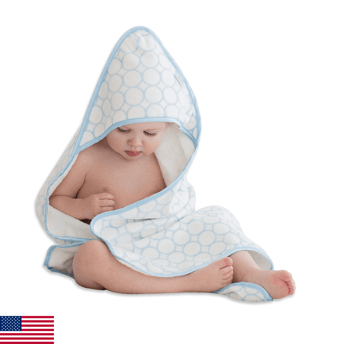 SwaddleDesigns Organic Cotton Terry Velour Hooded Towel for Baby/Toddler, Absorb - Image 1
