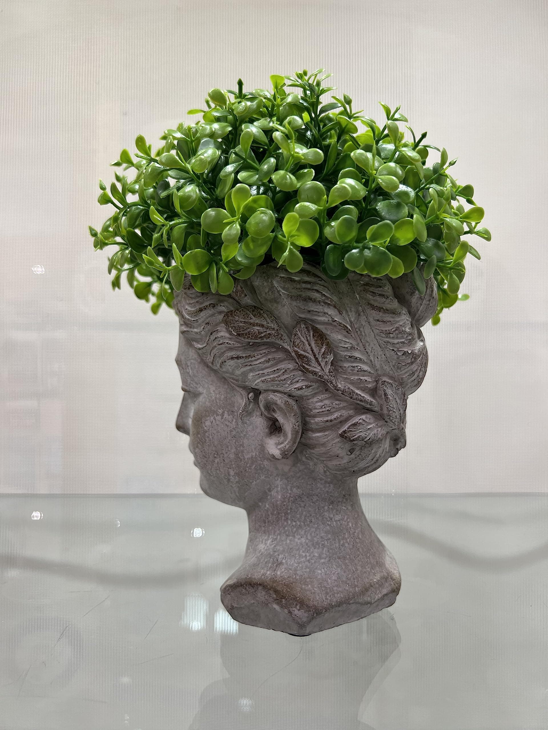 Abbott Collection Goddess Head Wall Planter – Extra Small Cement Indoor and Outd - Thumbnail 5