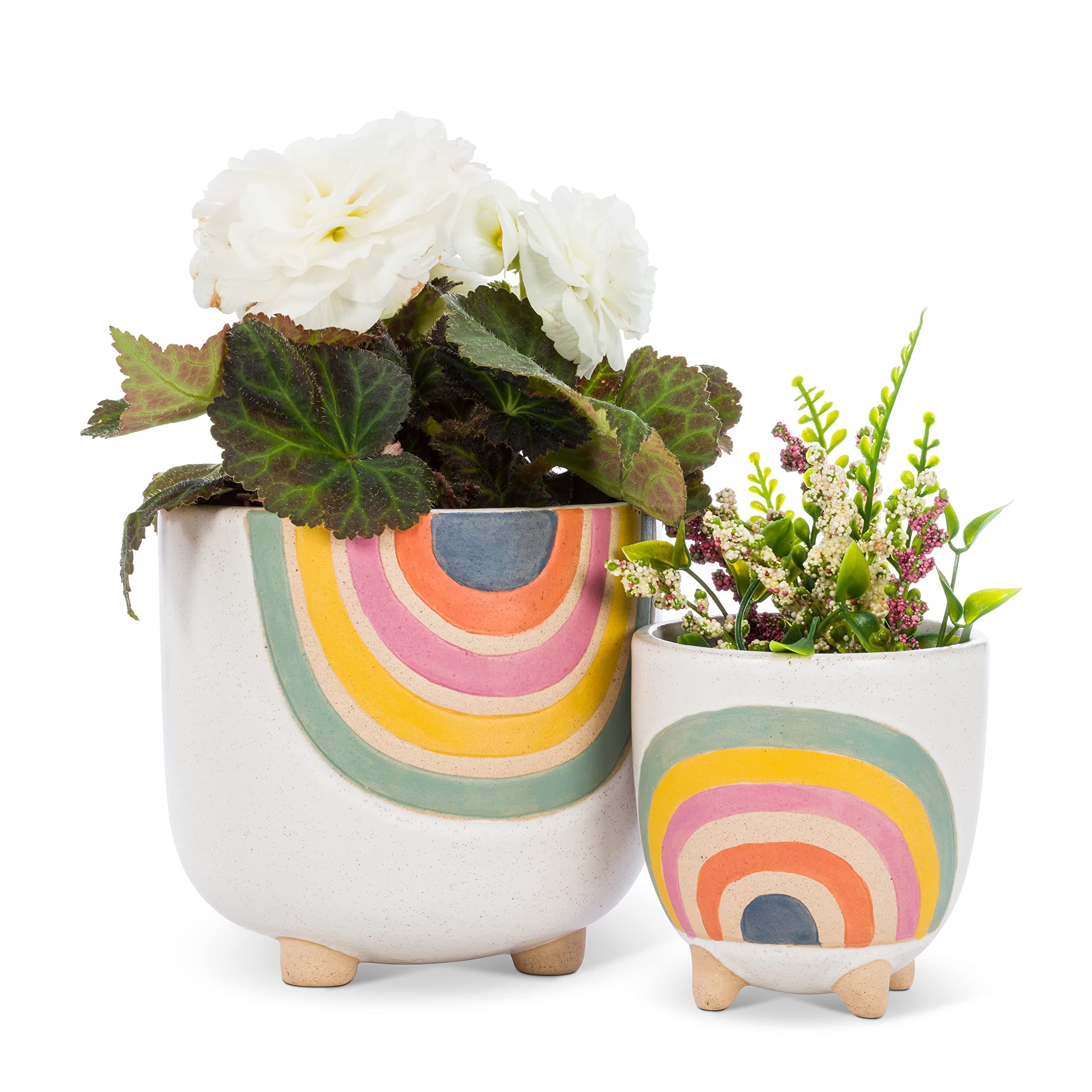 Abbott Collection 27-VIBE-735-LG Large Rainbow Planter with Legs, 5.5" - Thumbnail 4