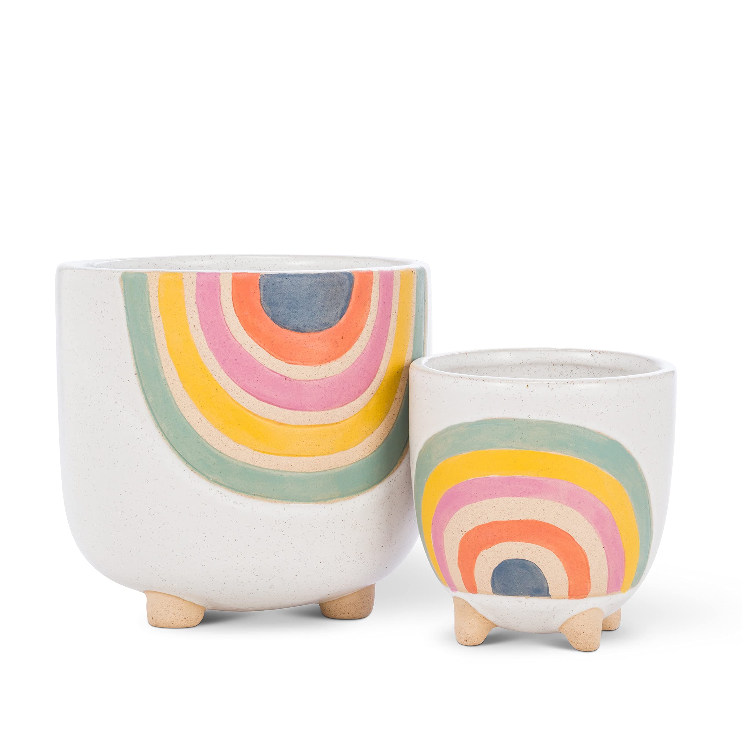 Abbott Collection 27-VIBE-735-LG Large Rainbow Planter with Legs, 5.5" - Thumbnail 3