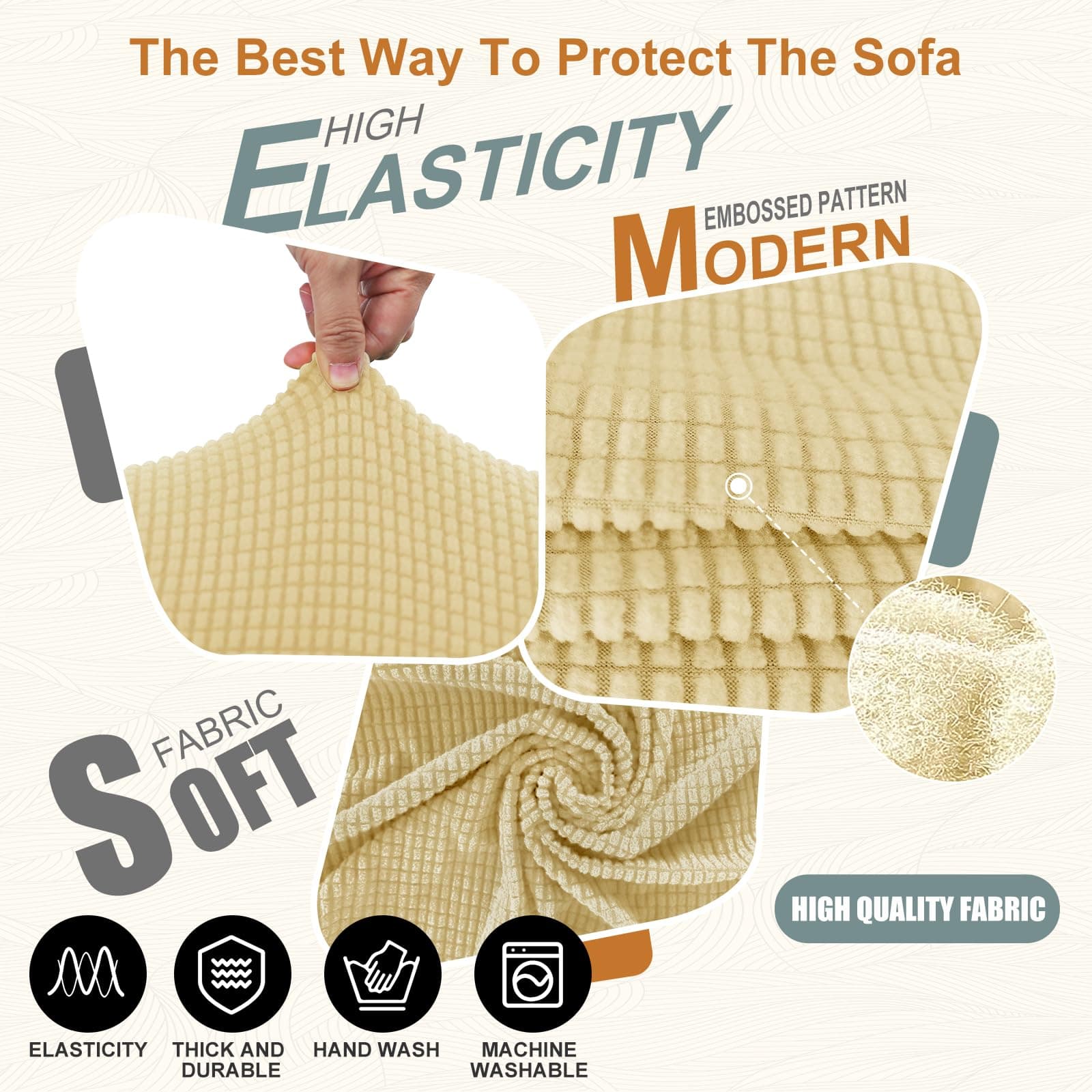 Luxshare Home Stretch Couch Cover Washable Sofa Slipcover Furniture Protector wi - Thumbnail 4