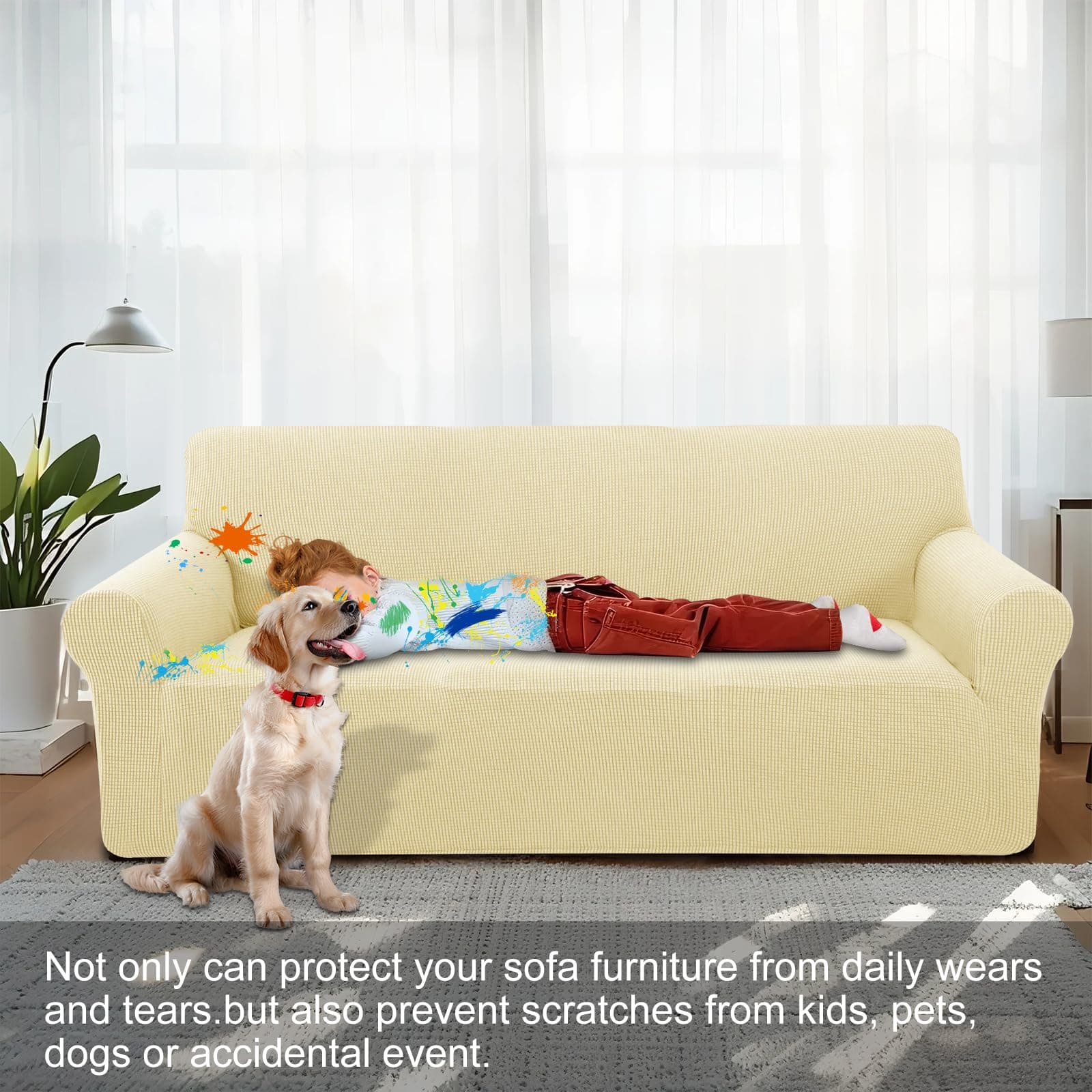 Luxshare Home Stretch Couch Cover Washable Sofa Slipcover Furniture Protector wi - Thumbnail 6