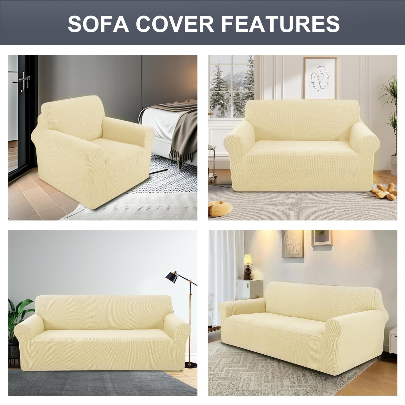 Luxshare Home Stretch Couch Cover Washable Sofa Slipcover Furniture Protector wi - Thumbnail 7