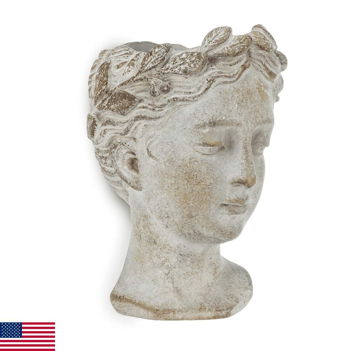 Abbott Collection Goddess Head Wall Planter – Extra Small Cement Indoor and Outd - Image 1