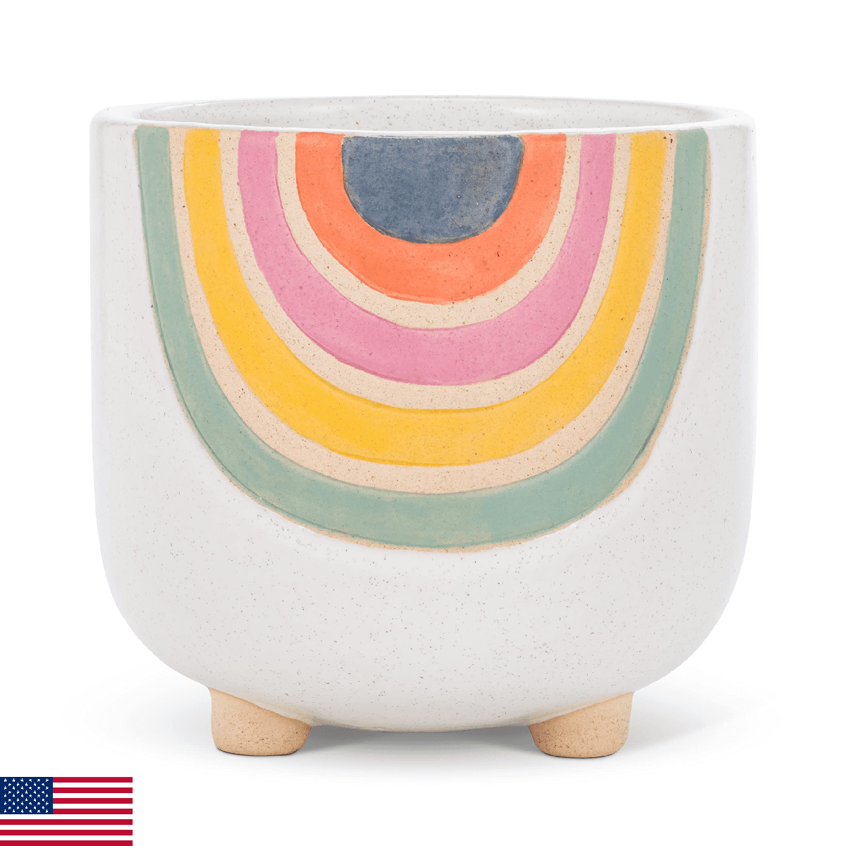 Abbott Collection 27-VIBE-735-LG Large Rainbow Planter with Legs, 5.5" - Image 1