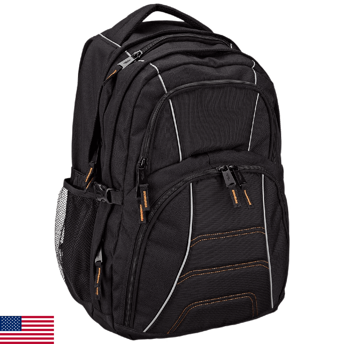 Amazon Basics Padded Laptop Backpack with Water Bottle Pockets, Travel Work Bag - Image 1